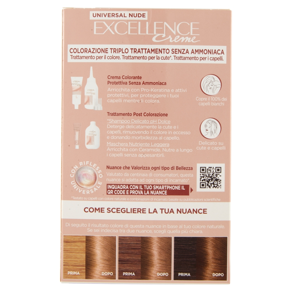 L'Oreal Paris Colorazione permanente senza ammoniaca, Riflesso Universale, Biondo 7U